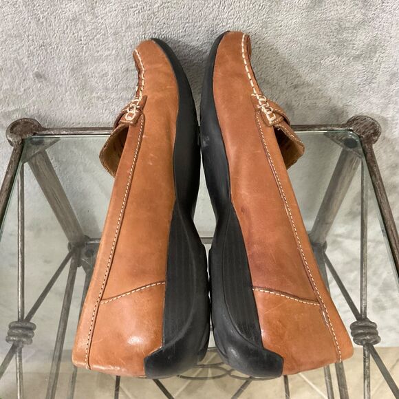 Natural Soul Leather Driving comfort boat Shoes Women 9M Tan moccasin braided - Picture 7 of 14